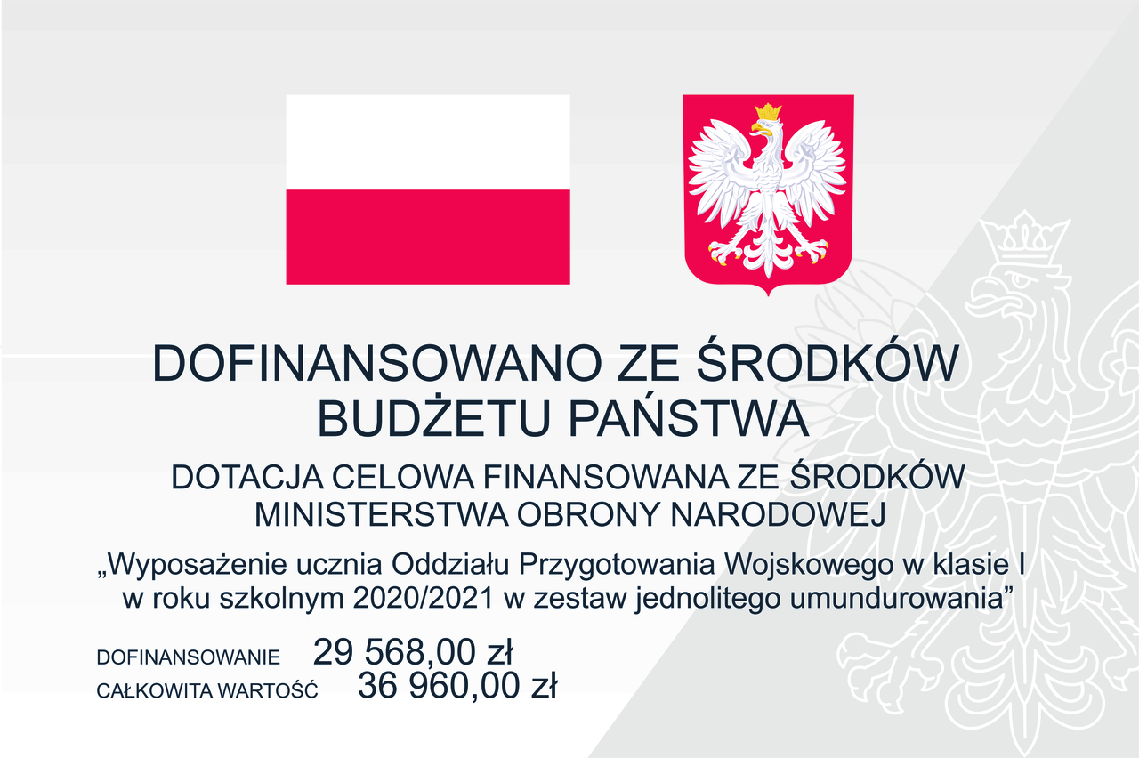 Projekt dotowany przez Ministra Obrony Narodowej