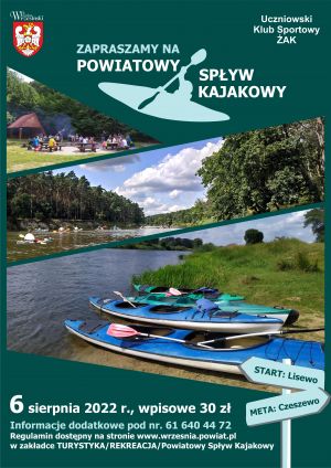 spływ kajakowy 2022 – plakat
