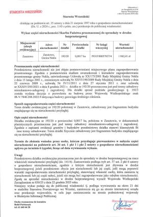 Wykaz - Zasutowo dz. 192_20