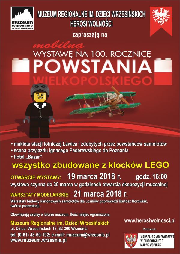 Wystawa (klocki lego) na 100. rocznicę powstania wielkopolskiego