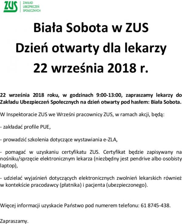 Biała sobota w ZUS