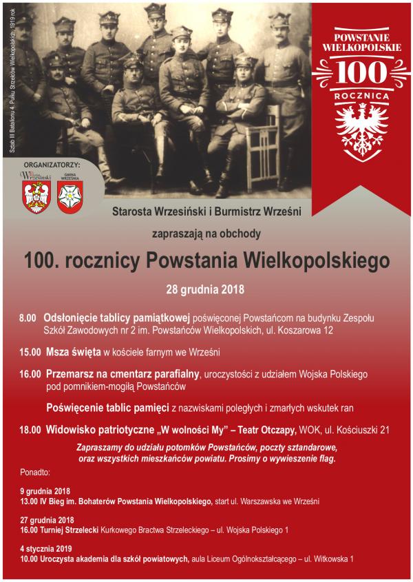 Główne obchody 100-lecia Powstania Wielkopolskiego