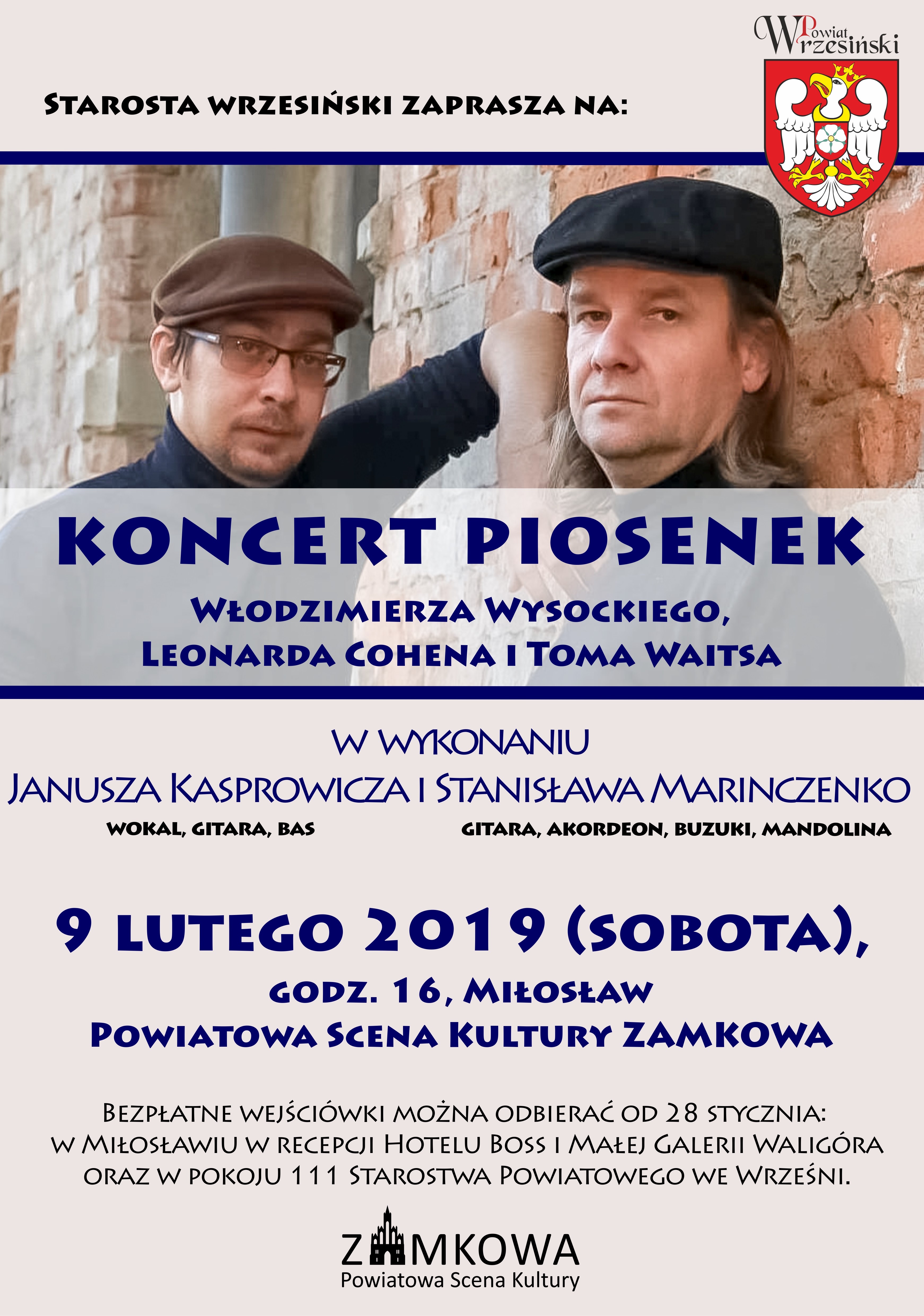 Koncert piosenek Wysockiego, Cohena i Waitsa