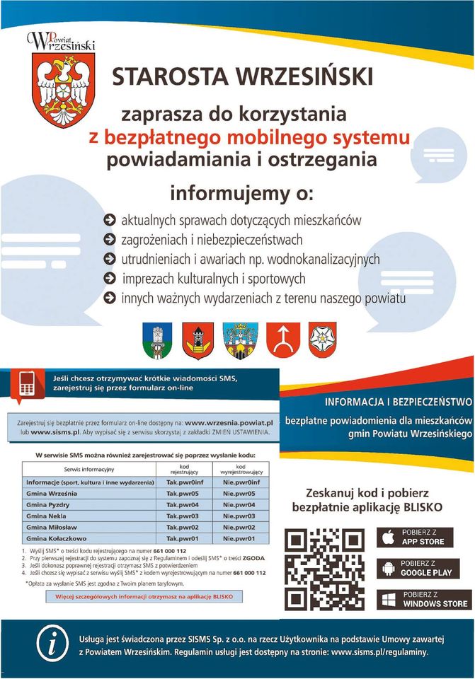 System SI SMS - plakat