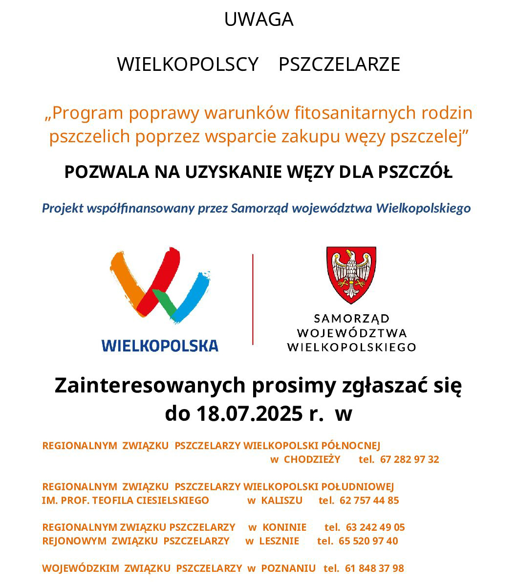 Wsparcie zakupu węzy pszczelej