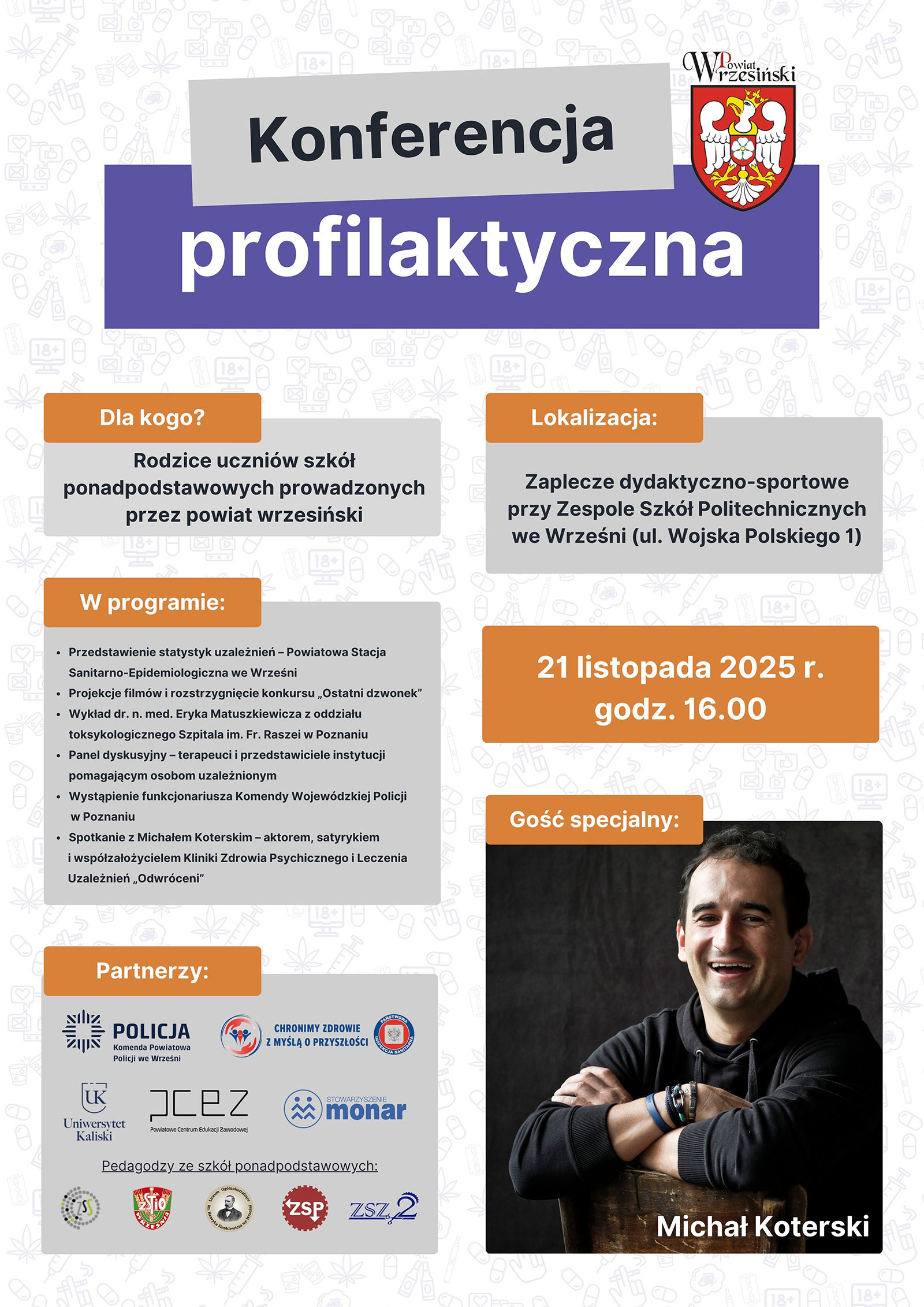 Konferencja o uzależnieniach - plakat