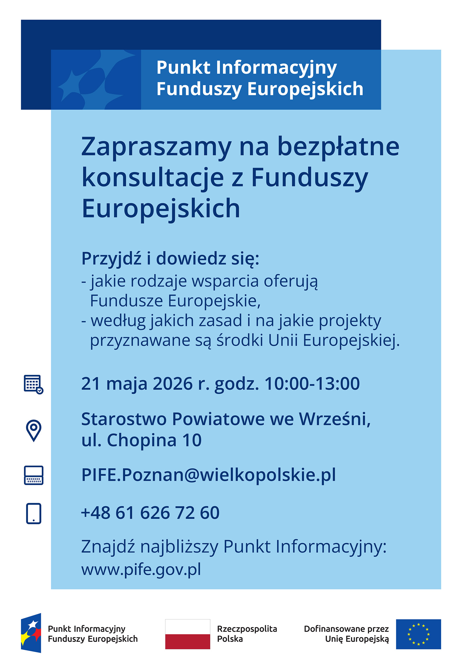 Spotkanie ze specjalistą ds. Funduszy Europejskich